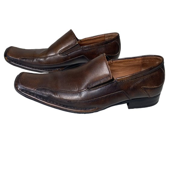 Vintage Giorgio Brutini brown embossed leather square toes luxury designer men 8 - Picture 8 of 13